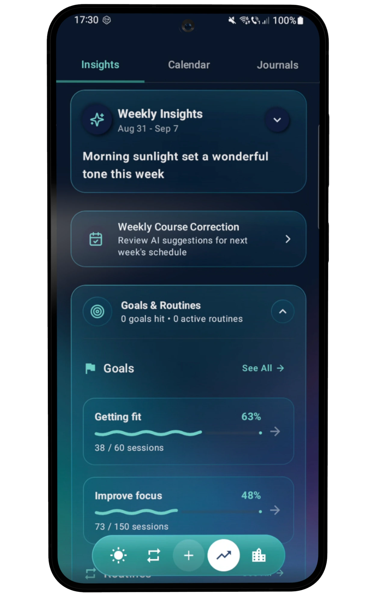Weekly insights screen